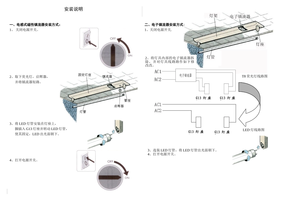 LED灯管T8安装说明-中文_第1页