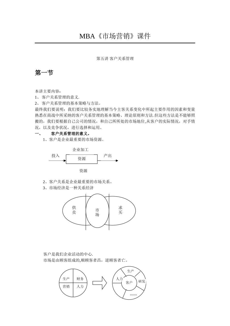 MBA《市场营销》第五讲-客户关系管理_第1页