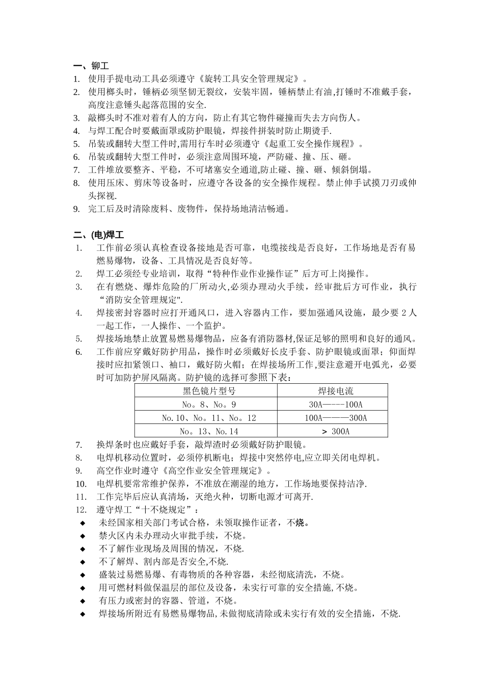 MI-B002--铆焊工安全操作规程_第1页