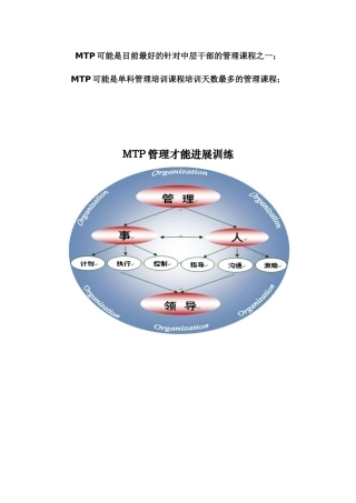 MTP管理才能发展训练