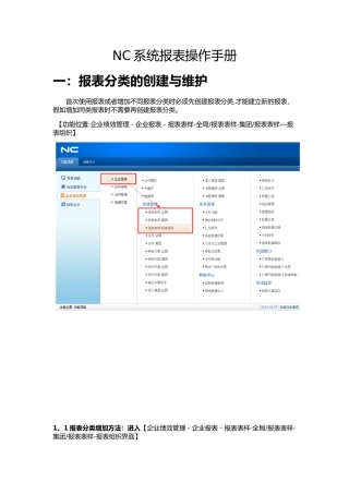 NC系统报表操作手册