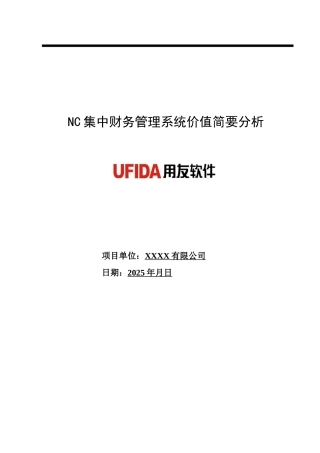 NC集中财务管理系统价值简要分析