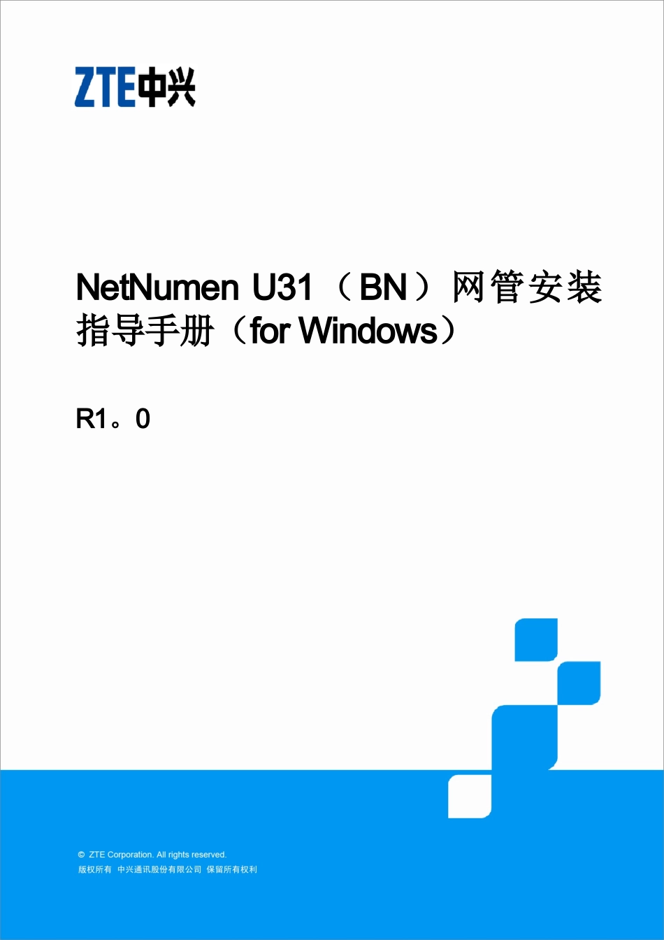NetNumen-U31网管安装指导手册-R1.0_第1页