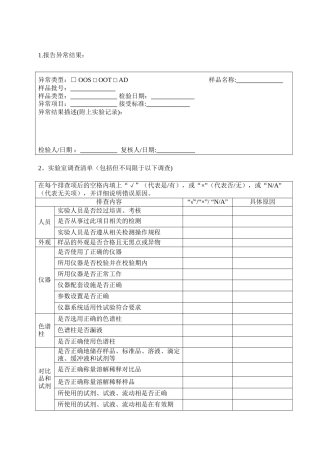 OOS实验室调查报告