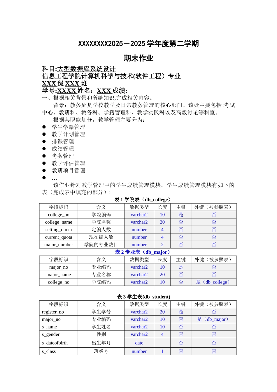 oraclo教务管理数据库_第1页