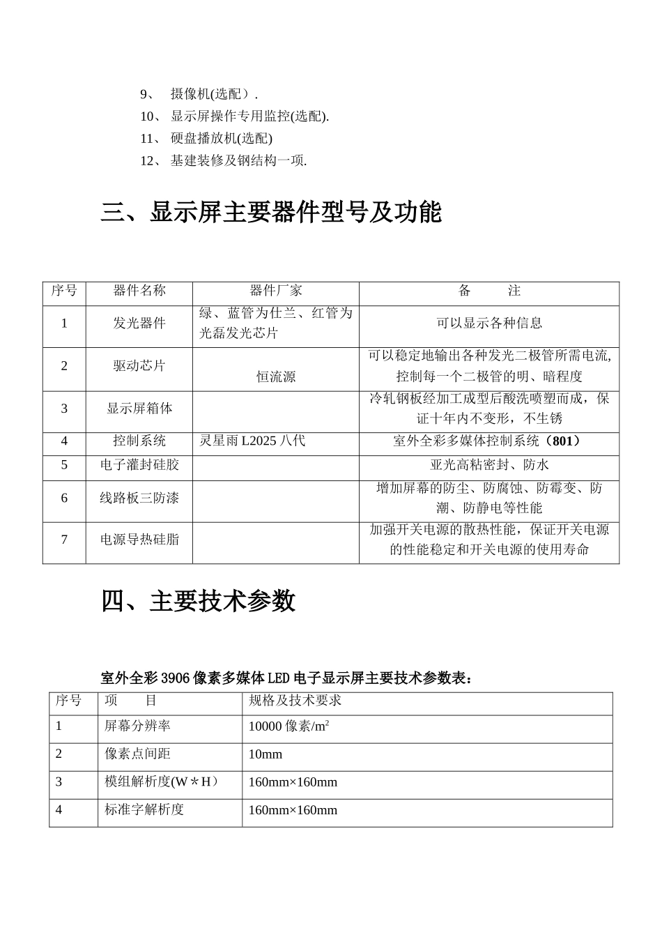 P10户外全彩LED显示屏详细参数以及设计和施工方案_第3页