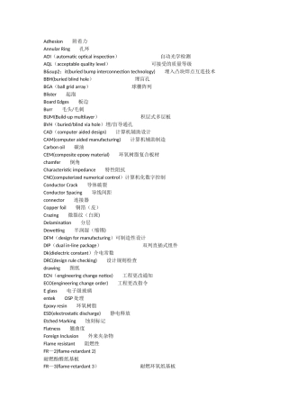 PCB术语中英文对照表