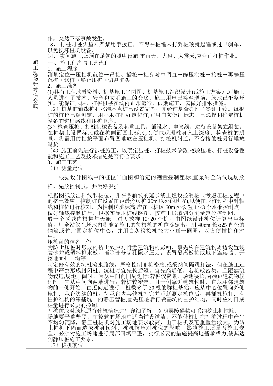 PHC桩施工交底安全交底_第2页