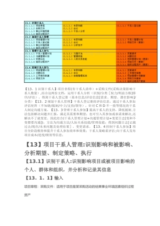 PMBOK干系人管理笔记