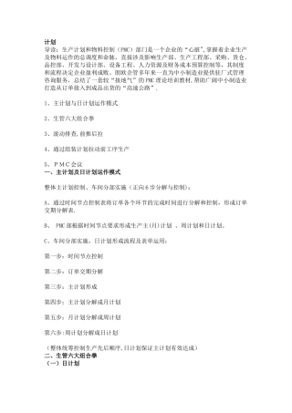 PMC管理方法-工厂管理无难事