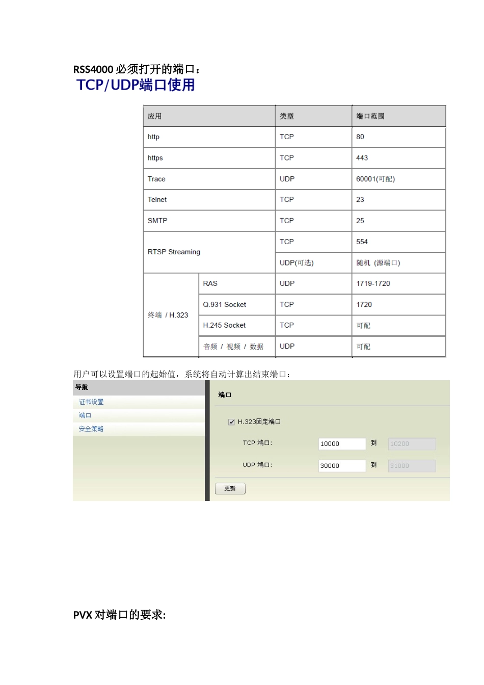 Polycom视频设备使用的端口和协议_第3页