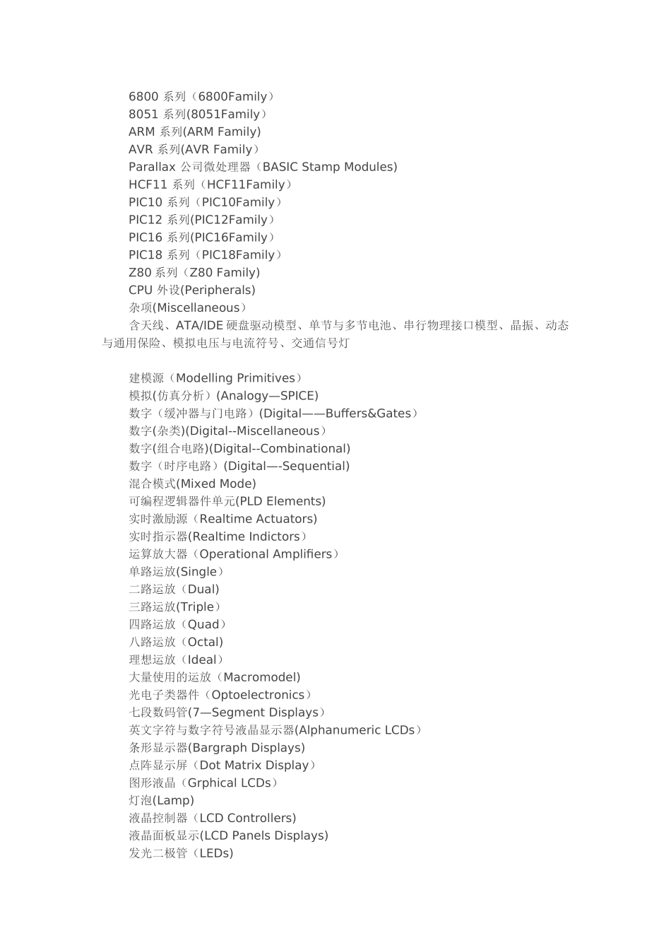 Professional元件库列表及中英文对照合并版_第3页