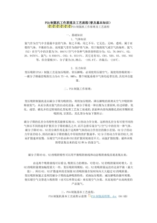 PSA制氮机工作原理及工艺流程