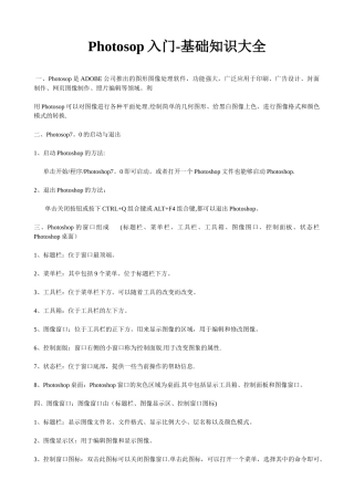 PS入门教程-基础知识大全-ps基础教程