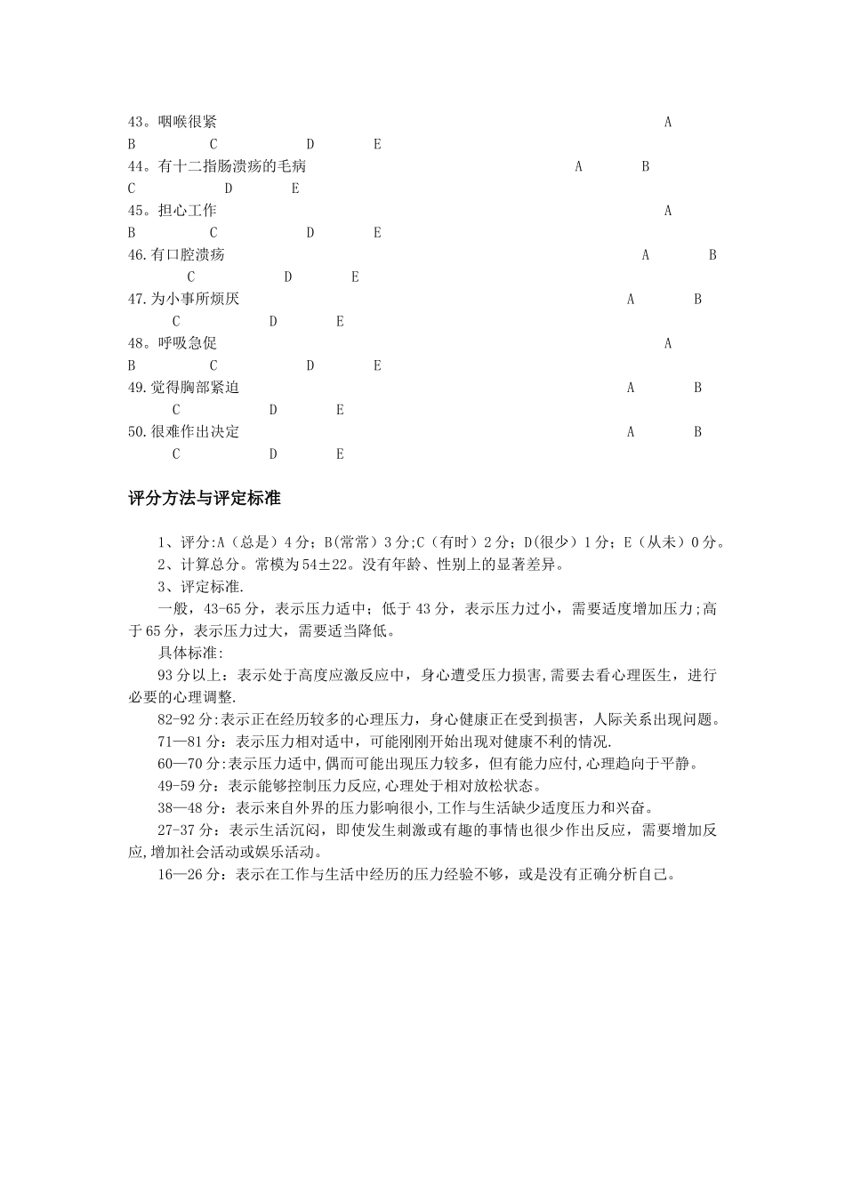 PSTR心理应激自测表_第3页