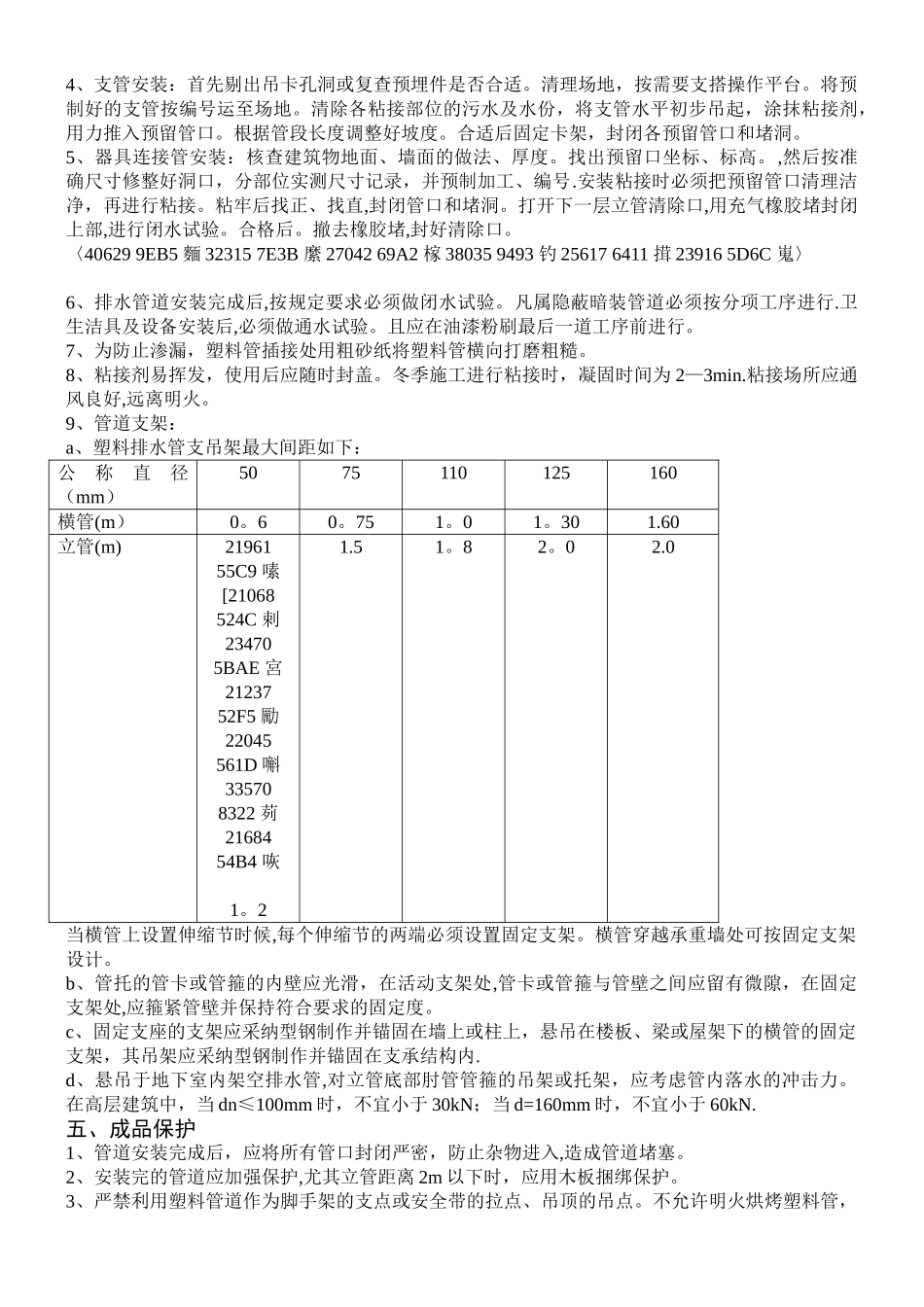 PVC排水管安装施工方案_第2页