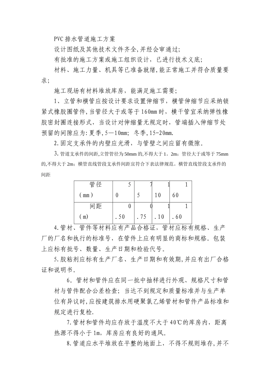 PVC排水管施工方案29111_第1页