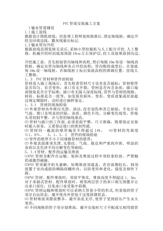 PVC管道安装施工方案29384