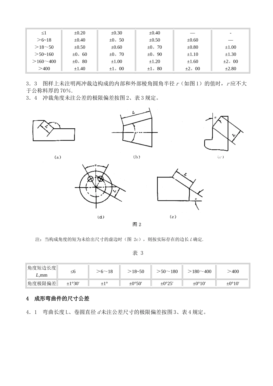 QC-T-268-1999汽车冷冲压加工零件未注公差尺寸的极限偏差_第3页