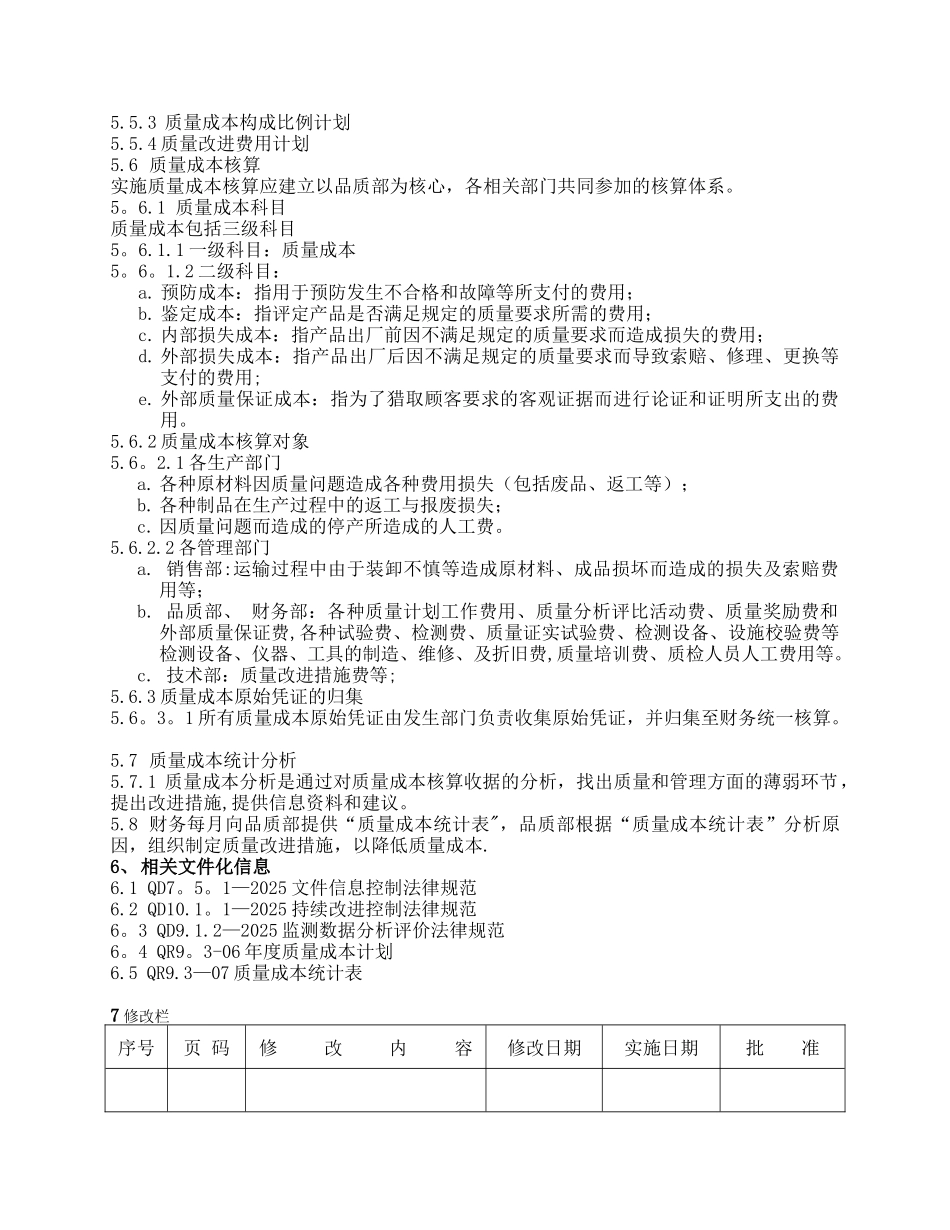 QD9.3.2-2025质量成本控制规范_第2页