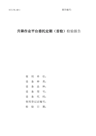 QD11升降平台检验报告