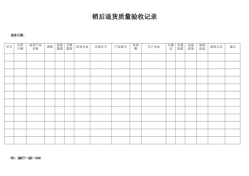 QMST-QR-046销后退货质量验收记录_第1页