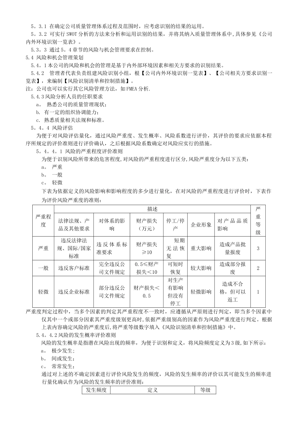 QP-018内外部环境和相关方要求识别及风险管理程序_第3页