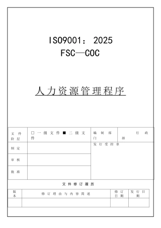 QP-06人力资源管理程序