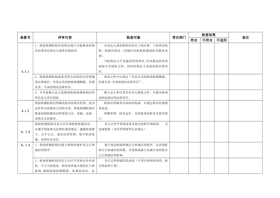 RBT214-2025检验检测机构通用要求最新内审检查表_第2页