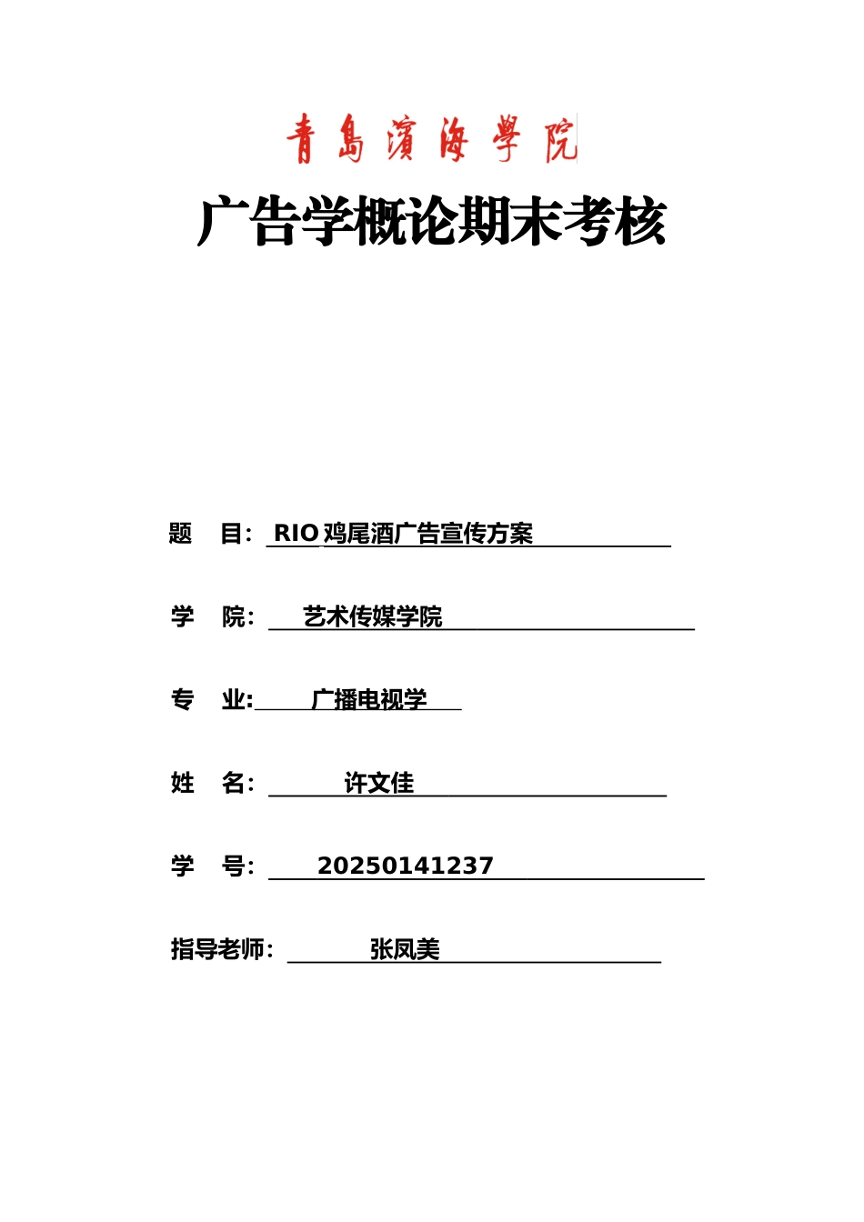 RIO鸡尾酒广告宣传方案_第1页