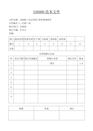 SA8000社会责任管理体系手册