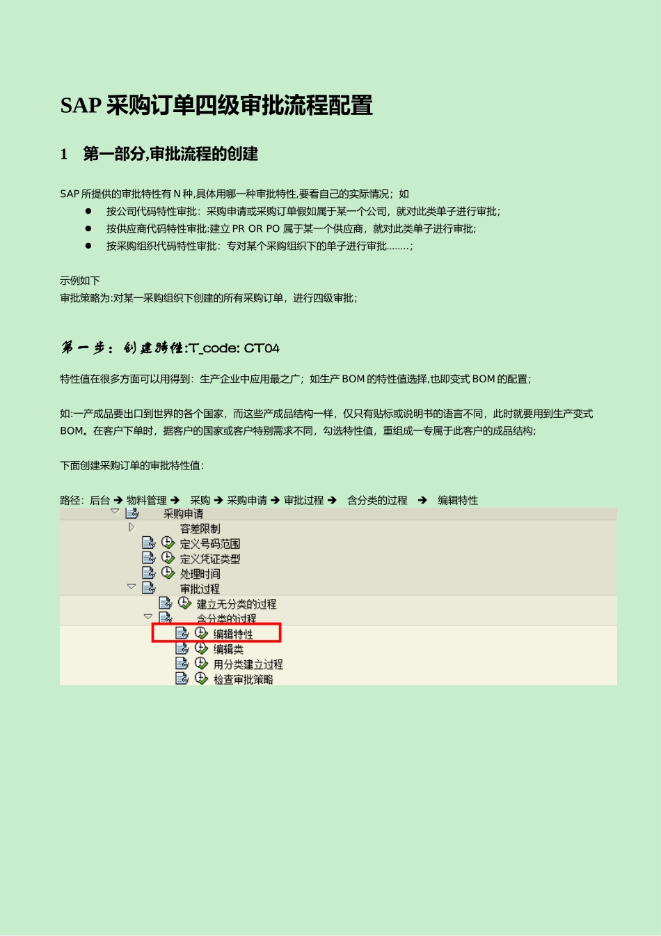 SAP-采购订单四级审批流程配置-创建审批流程_第1页