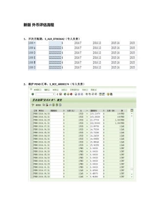 SAP外币评估操作流程
