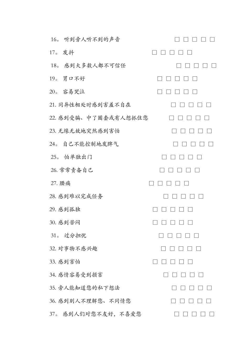 SCL-90症状自评量表及评分解释33709_第2页