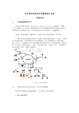 SDH传输网设计方案