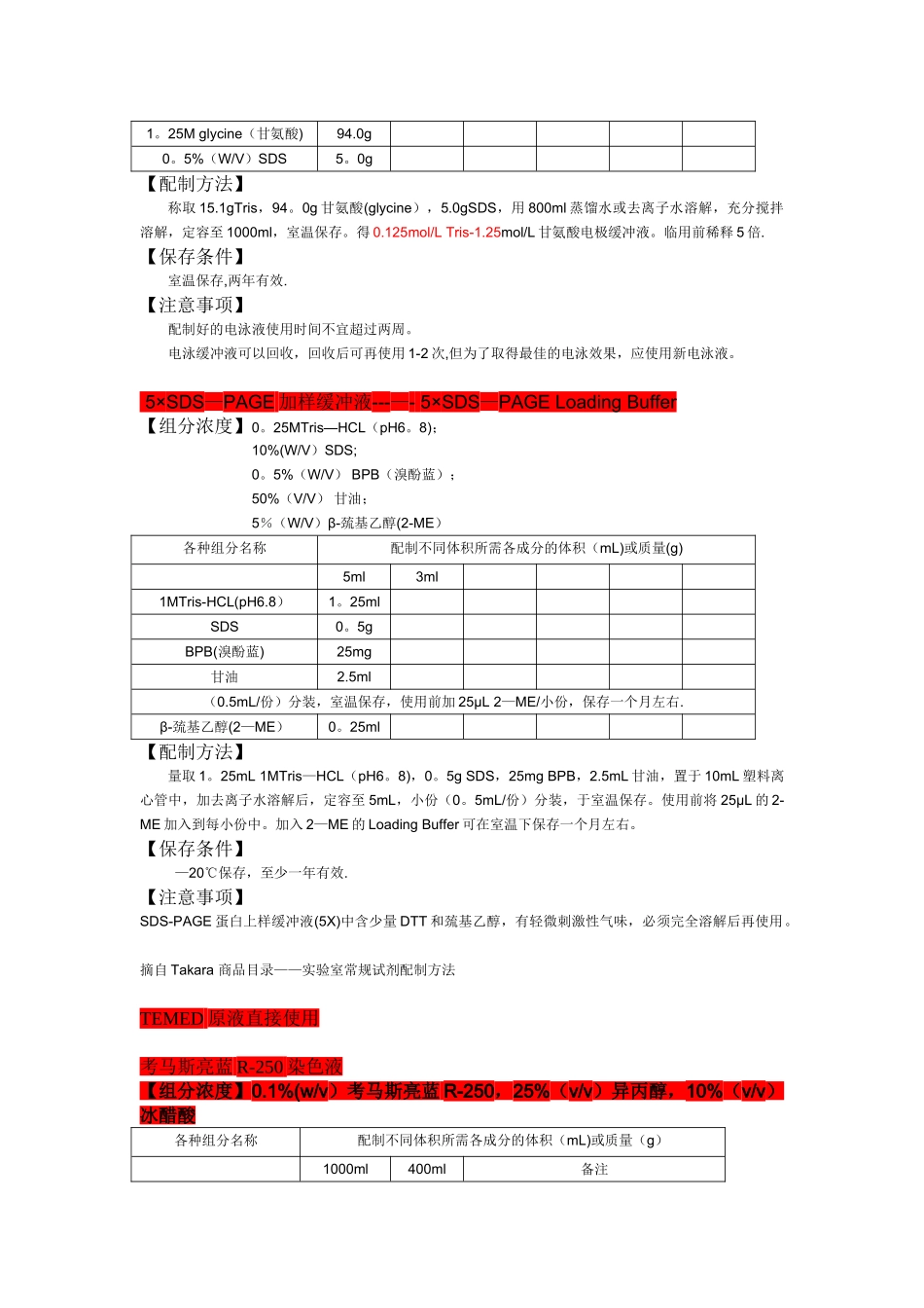 SDS-PAGE所有详细试剂配方_第3页