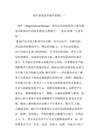 SET康复技术操作流程