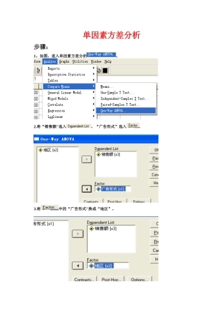 SPSS单因素方差分析案例