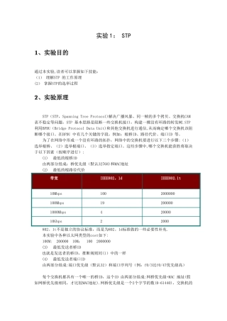 STP原理及选举过程