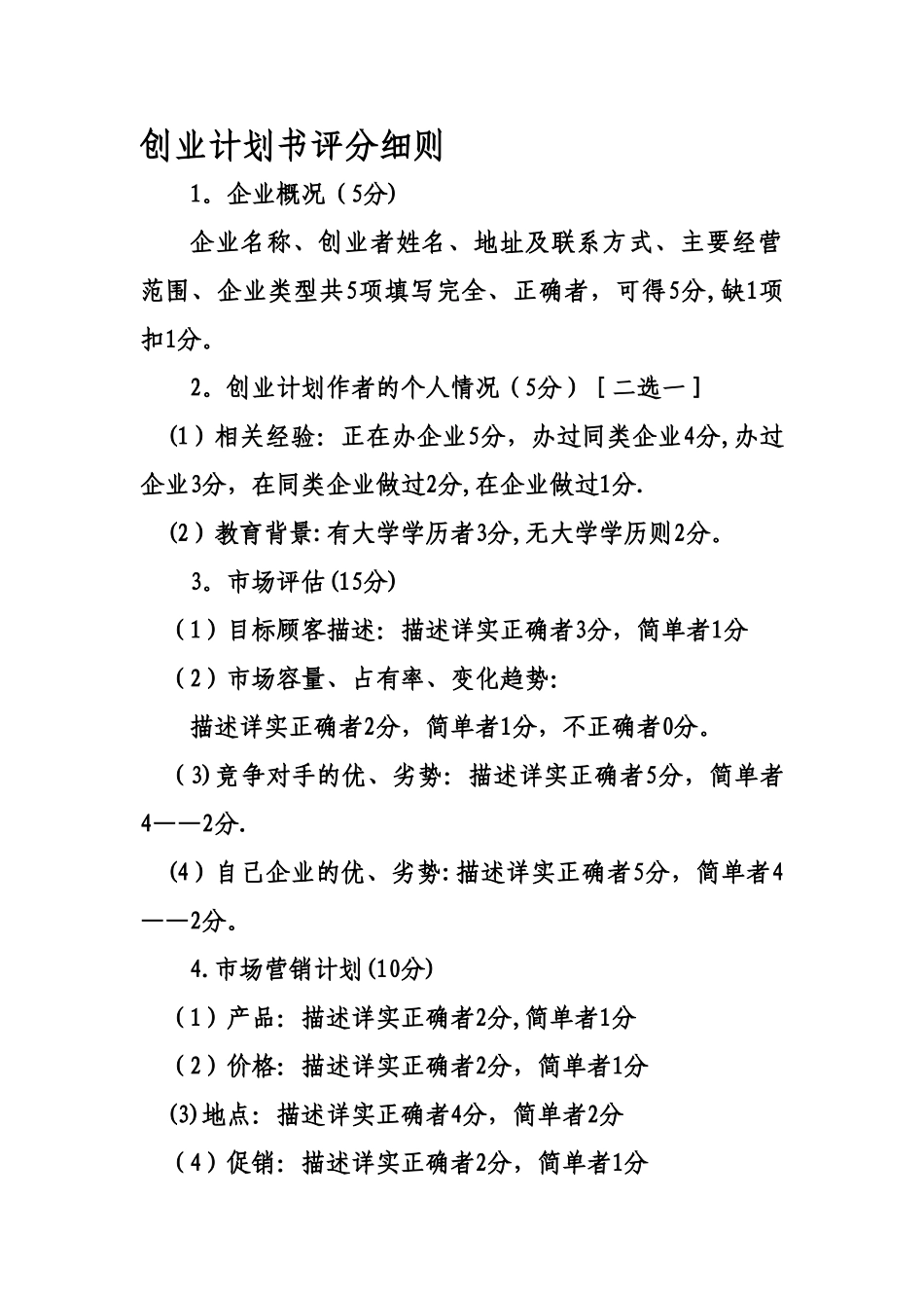 SYB创业计划书评分细则_第1页