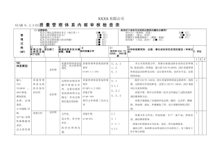 TS16949体系内审检查表