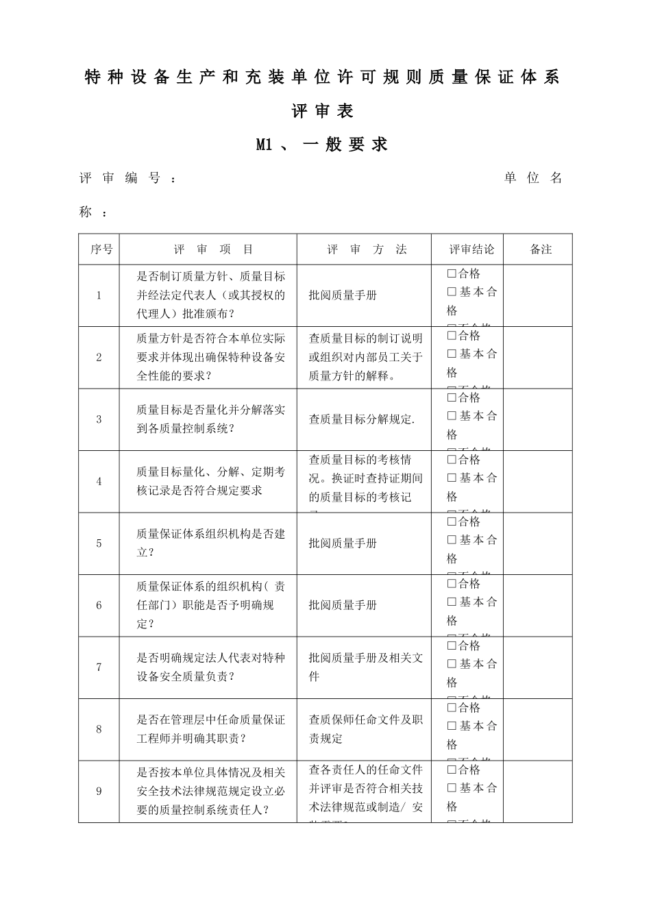 TSG-07-2025质量保证体系评审表_第1页