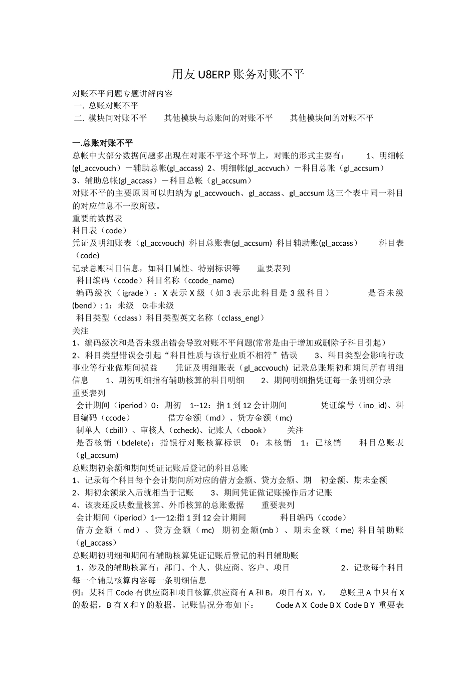 U8对账不平处理方法_第1页