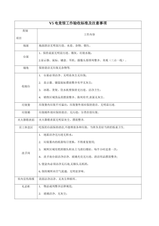 V5电竞馆岗位工作流程