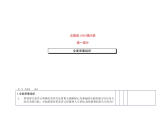 VALEO汽车行业质量管理体系与检查表