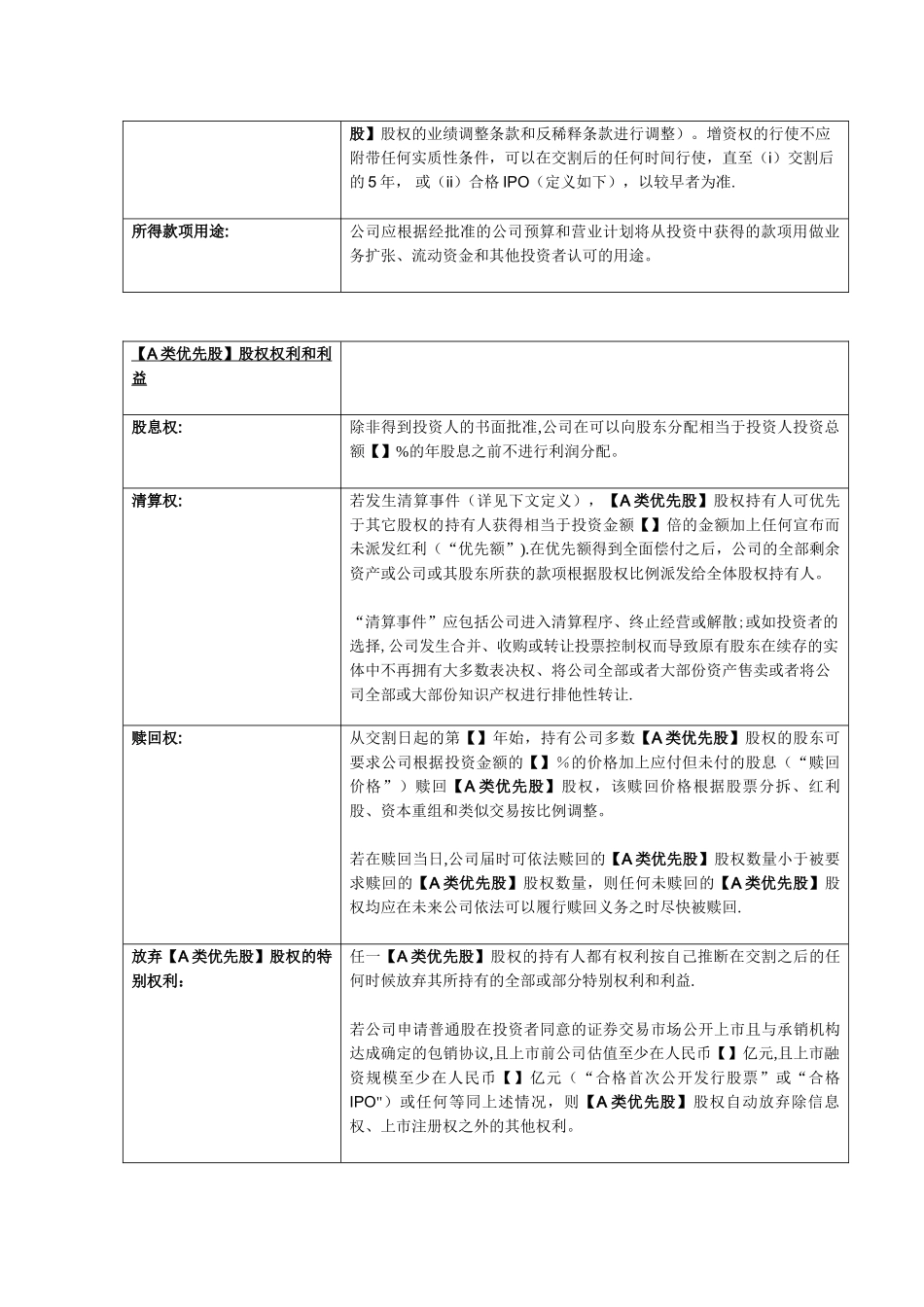 VC投资协议A类优先股_第3页