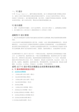 VI系统和营销方案