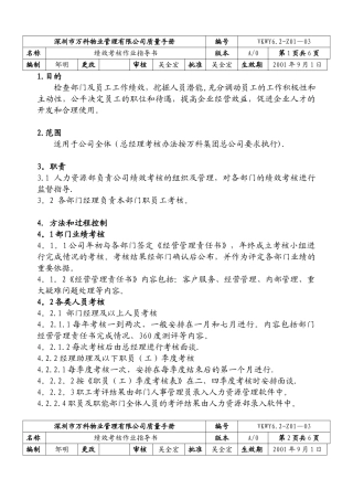 VK绩效考核作业指导书