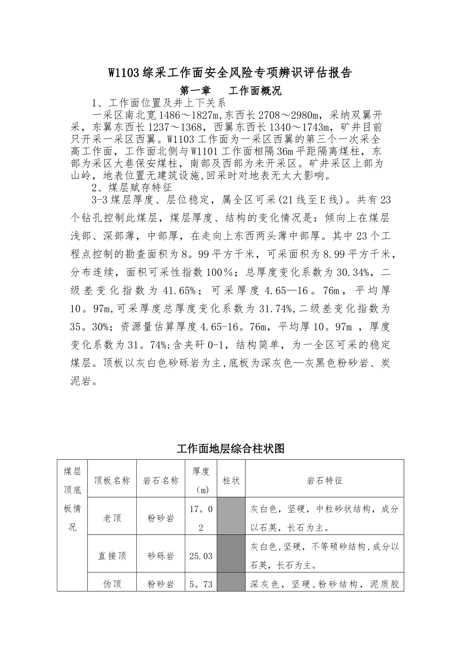 W1103综采工作面安全风险辨识评估报告_第2页