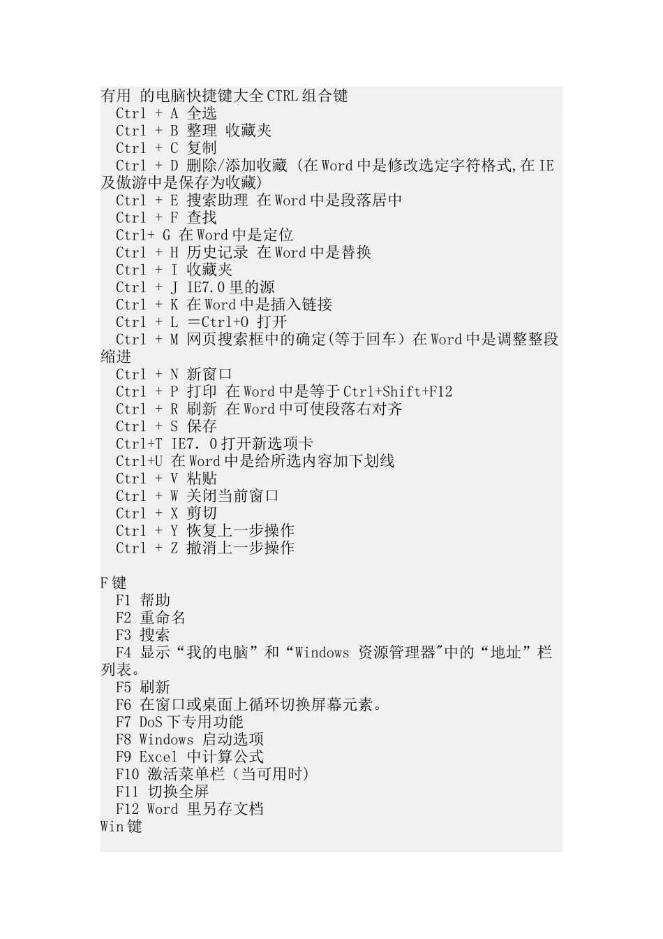 Windows快捷键大全完整版_第1页